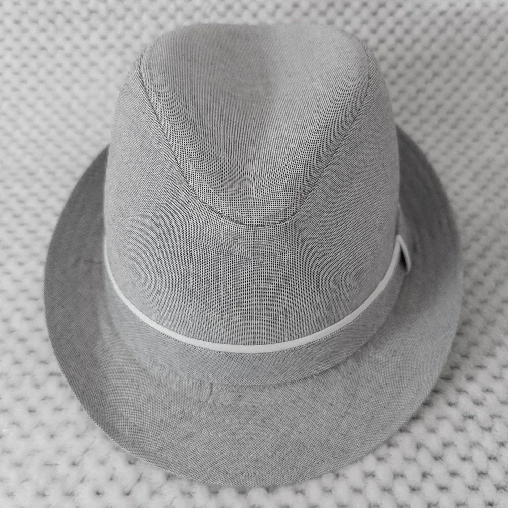 Fedora Trilby Hat Women M/L Blue Gray‎ Coastal Summer Mob Wife Edgy Streetwear